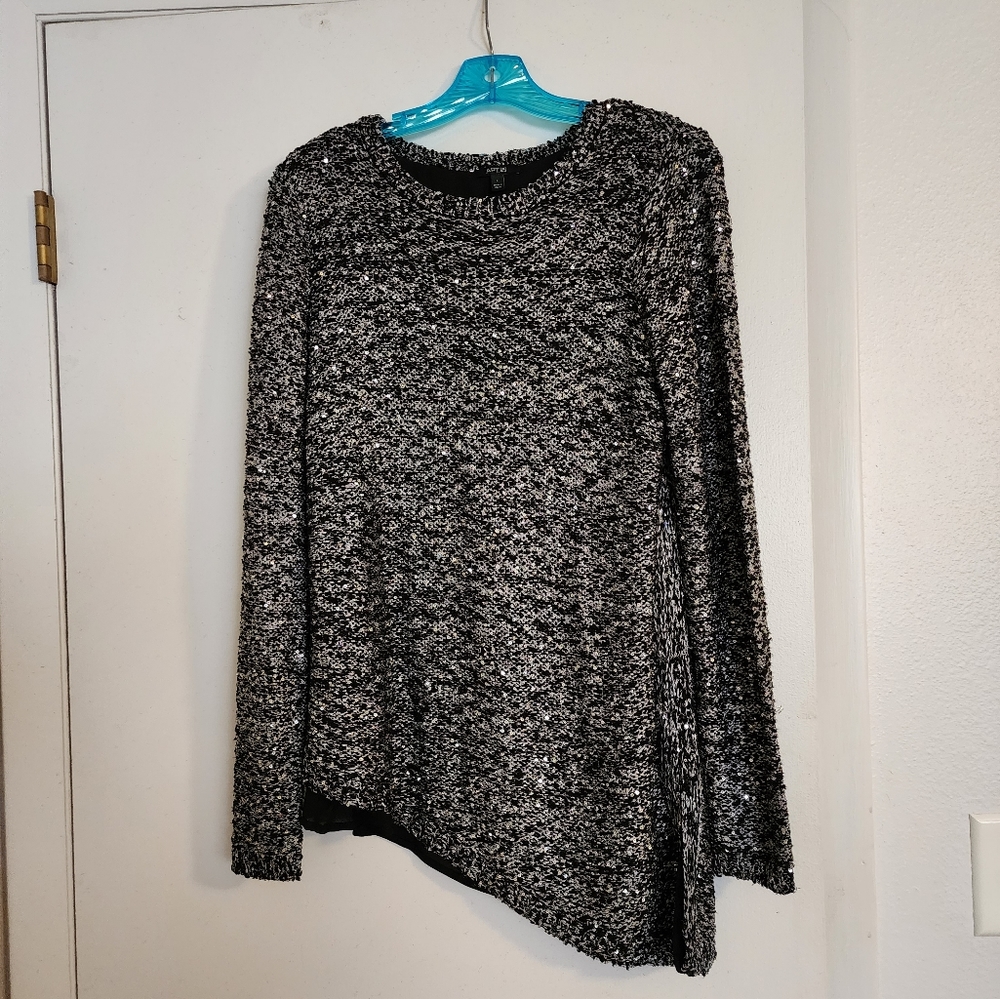 Sequined Silver & Black Sweater